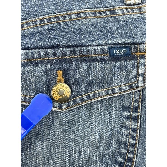Izod Jeans Modern Fit Boot Cut Hi-Rise Size 12 Women's Denim Flap Pockets - Picture 7 of 11
